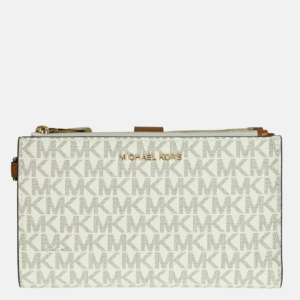 Michael Kors Jet Set Double Zip Wristlet portemonnee vanille