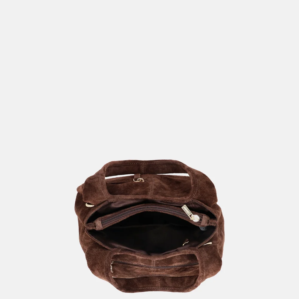 Charm London Sevilla handtas suede bruin bij Duifhuizen