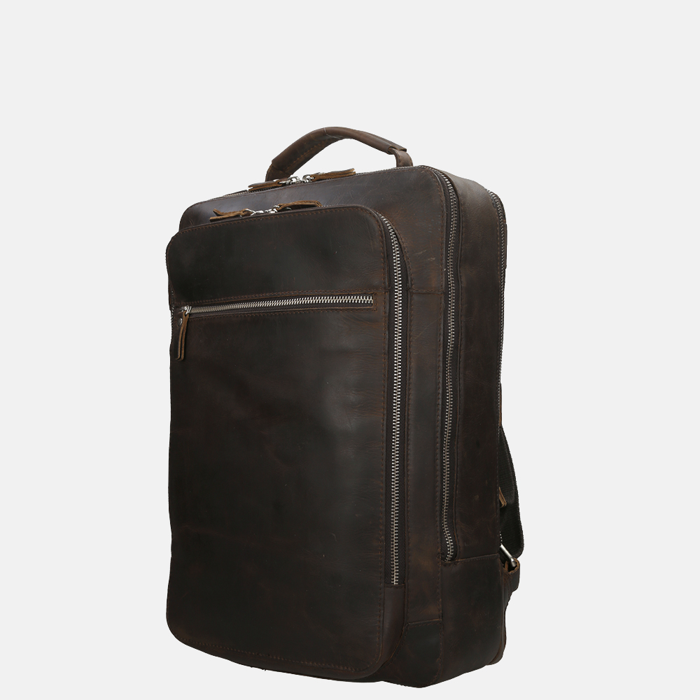 Leonhard Heyden Salisbury rugzak 15 inch brown bij Duifhuizen