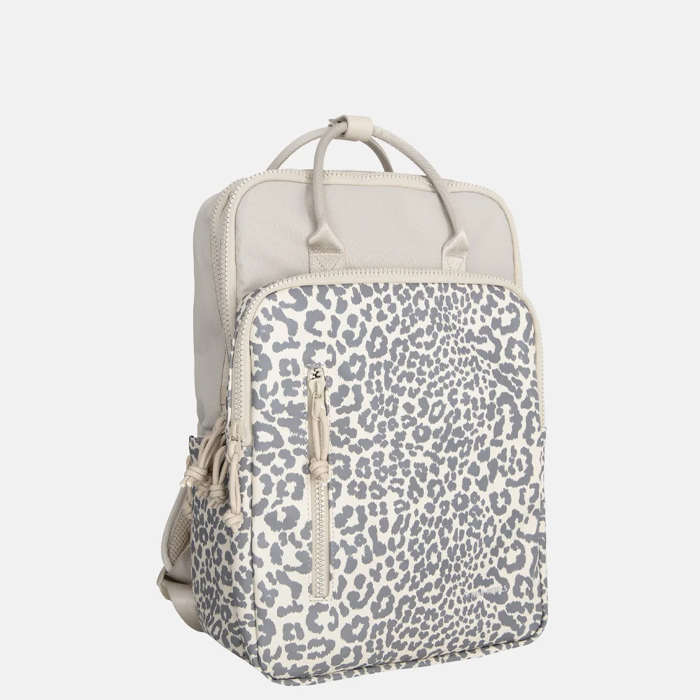 New Rebels Urban Milwaukee laptoprugzak beige leopard bij Duifhuizen