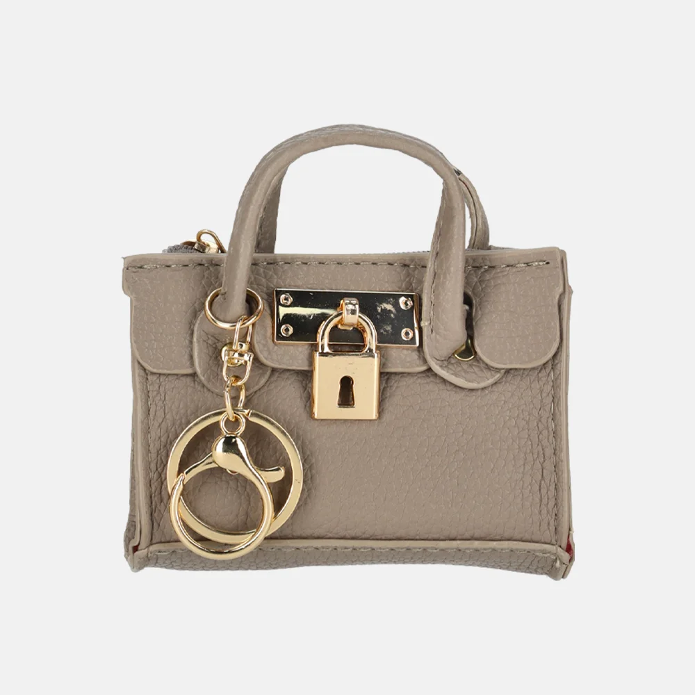 Charm London bag charm/tassenhanger taupe