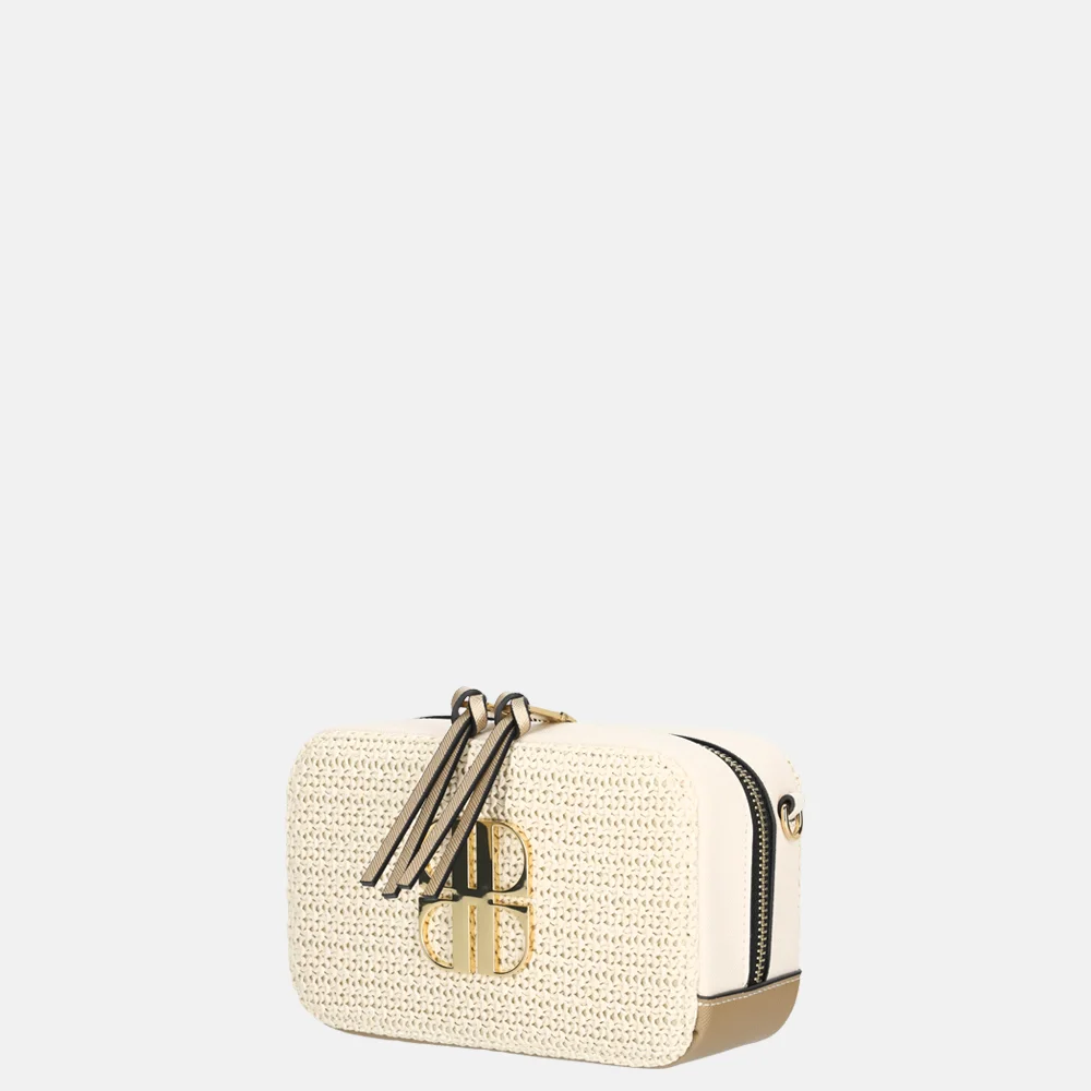 Laurent David crossbody tas raffia taupe bij Duifhuizen