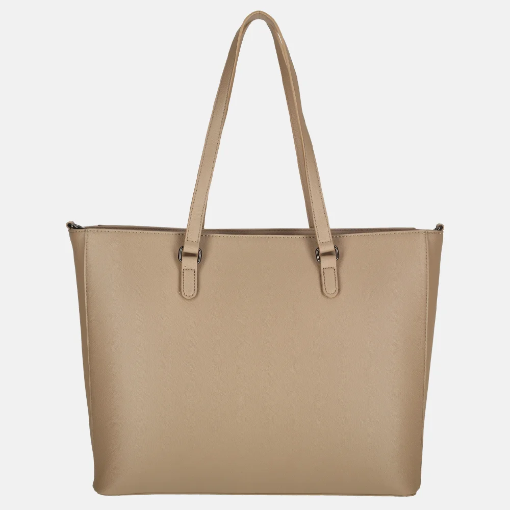 Duifhuizen Saffiano shopper L taupe bij Duifhuizen