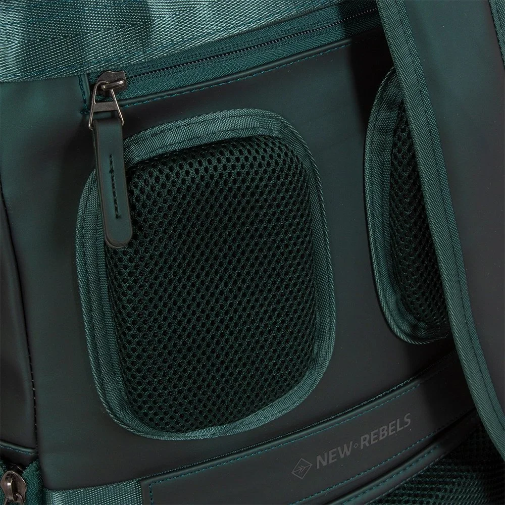 New Rebels William rugzak 15.6 inch metallic green bij Duifhuizen