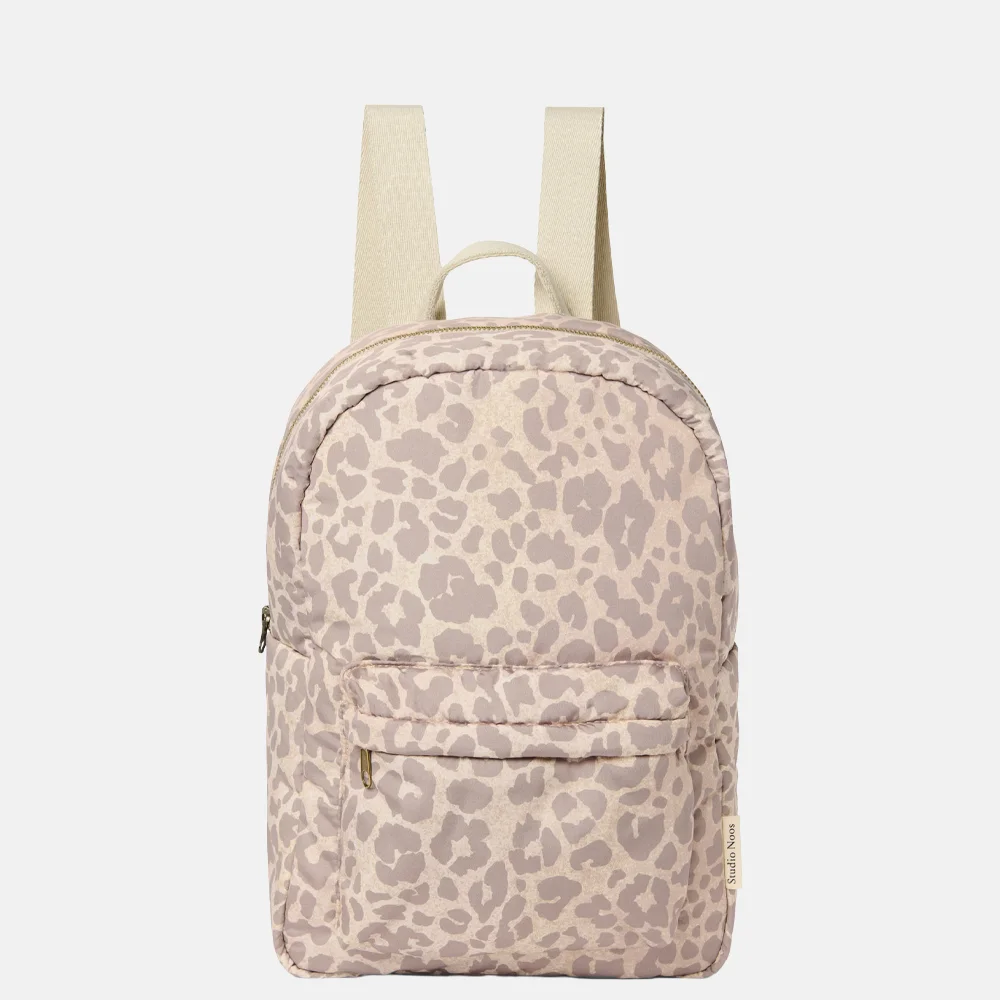 Studio Noos Puffy Midi backpack kinderrugzak beige leopard bij Duifhuizen