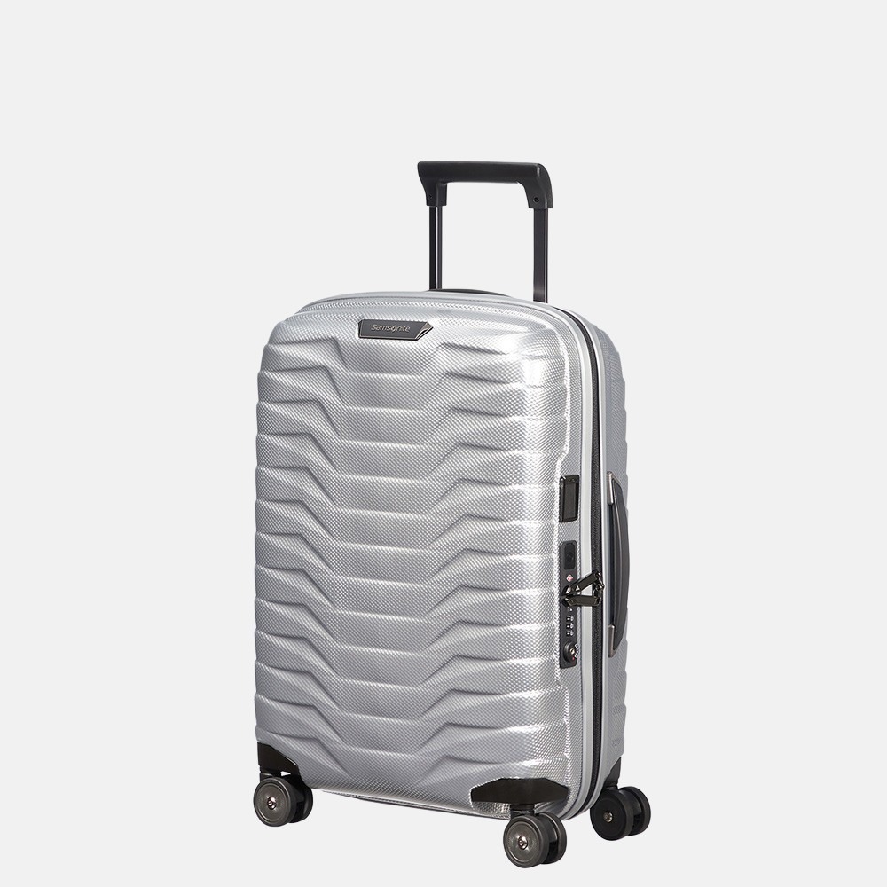 Samsonite Proxis expandable handbagage spinner 55 cm silver bij Duifhuizen