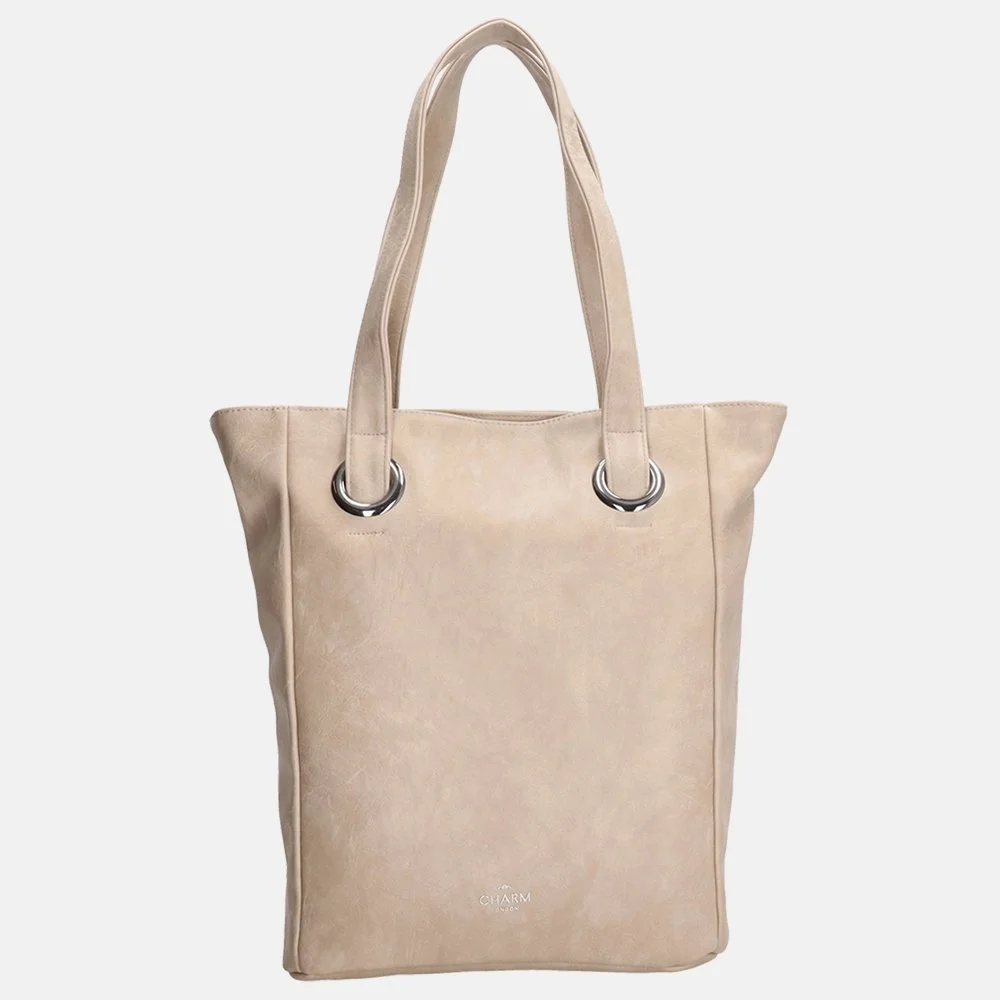 Charm London shopper light taupe bij Duifhuizen