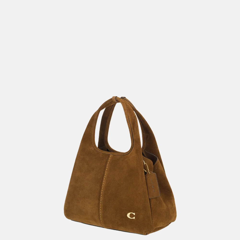 Coach Lana schoudertas S suede warm brown bij Duifhuizen