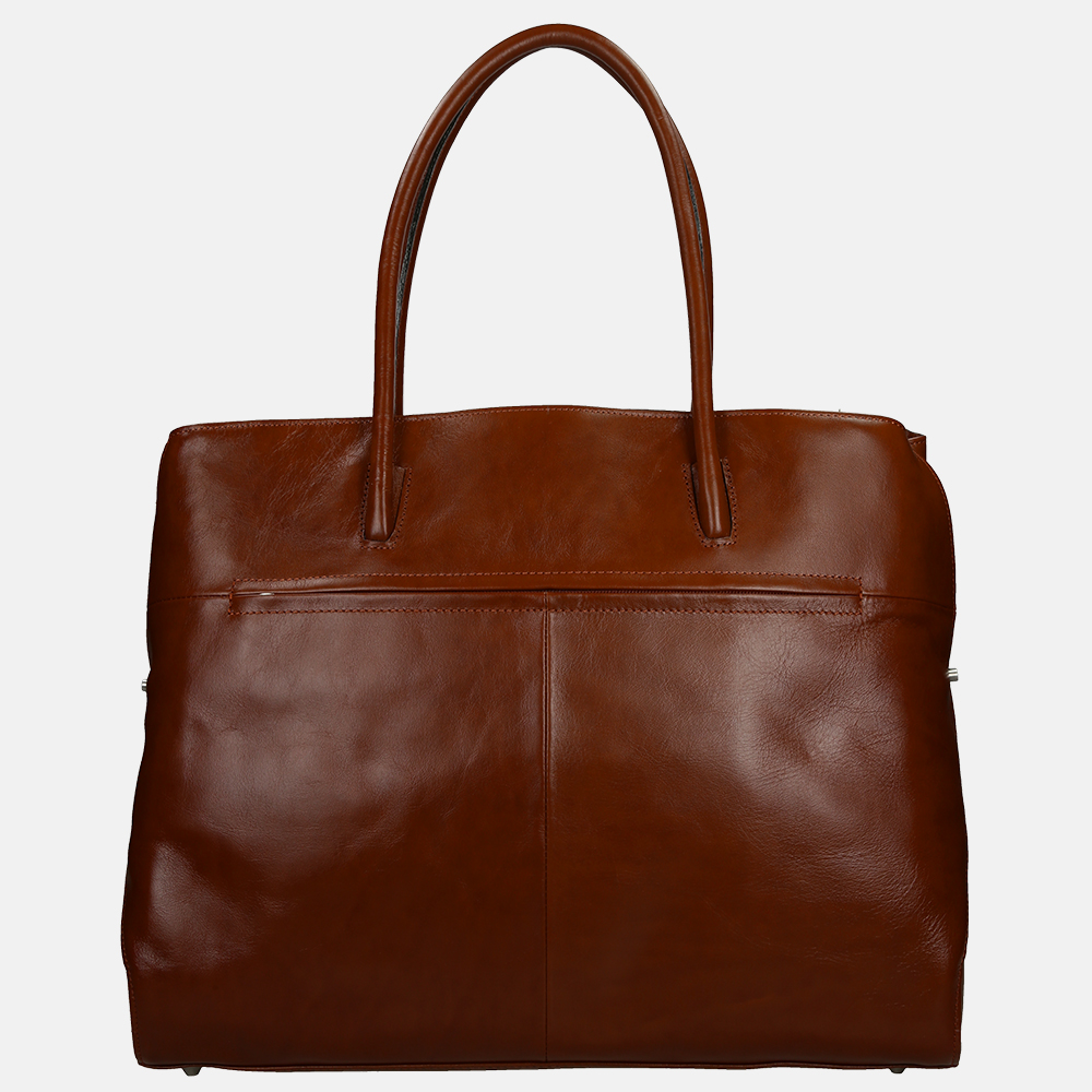 Claudio Ferrici Classico shopper 13.3 inch brown bij Duifhuizen