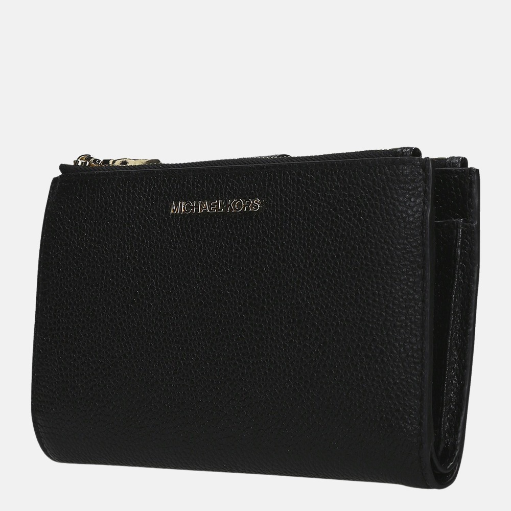 Michael Kors Jet Set Double Zip Wristlet portemonnee black bij Duifhuizen