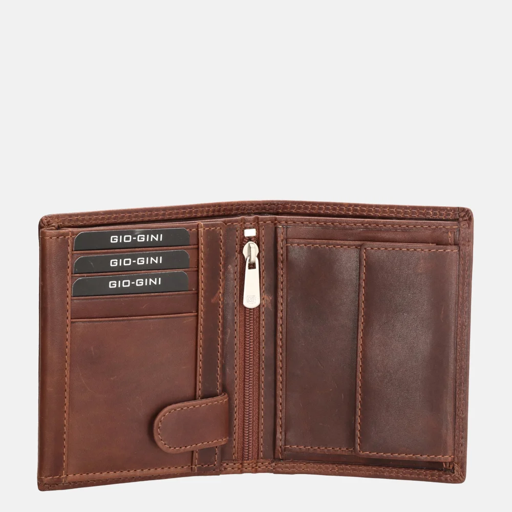 Gio Gini billfold portemonnee brown bij Duifhuizen