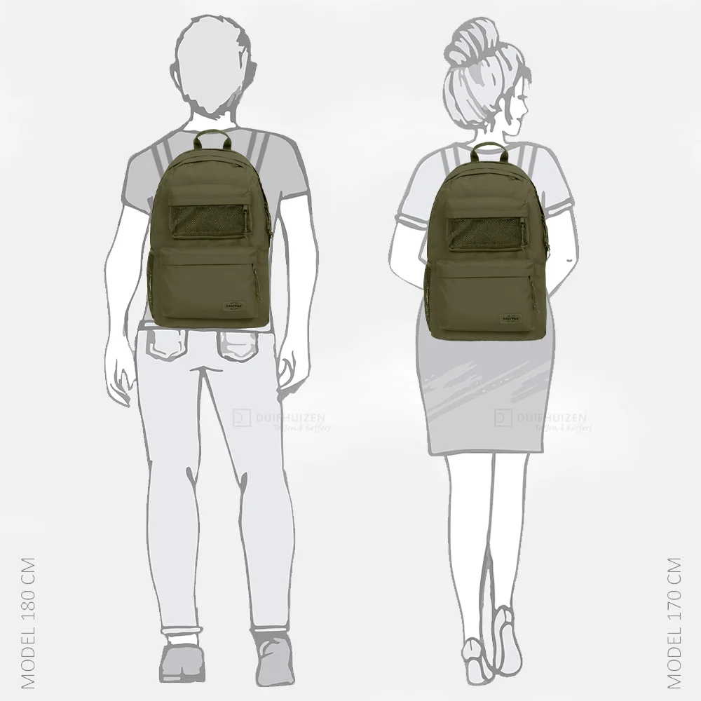 Eastpak Double Office laptoprugzak 17 inch dark grass bij Duifhuizen