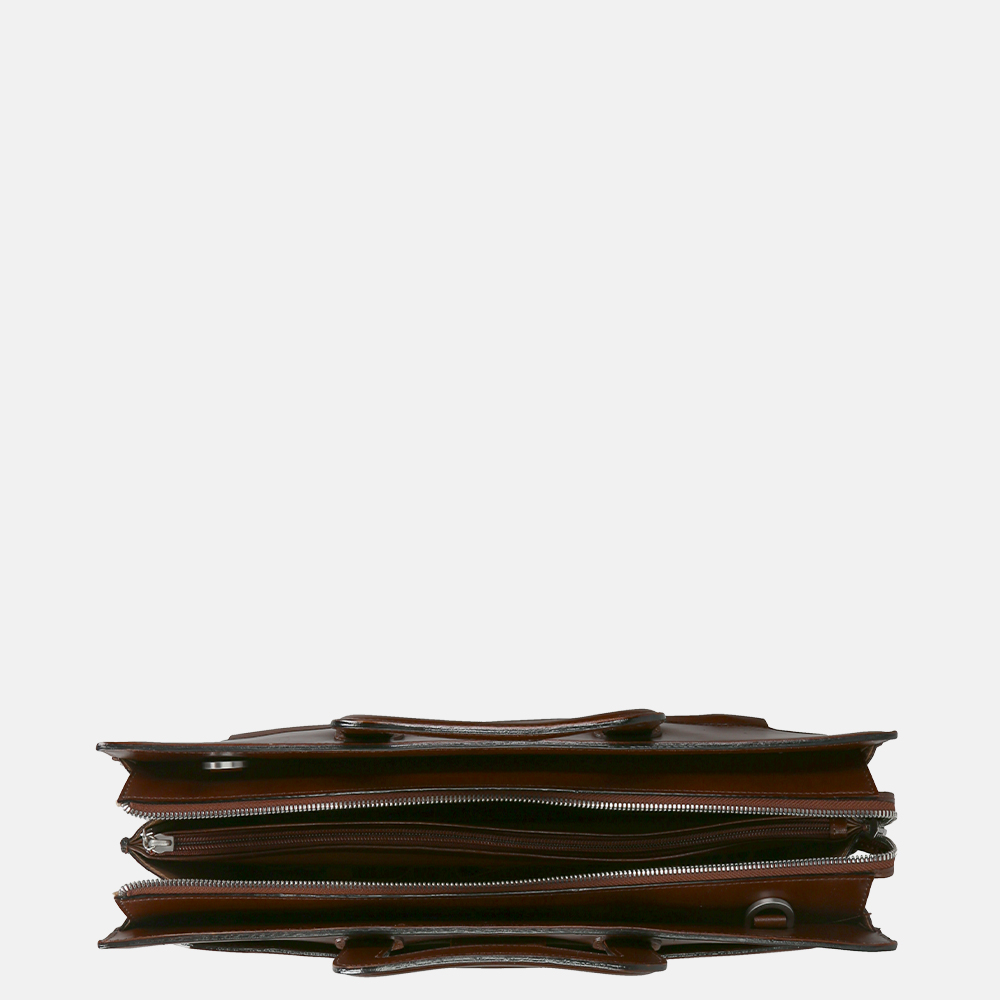 Claudio Ferrici Classico laptoptas 15.6 inch L brown bij Duifhuizen