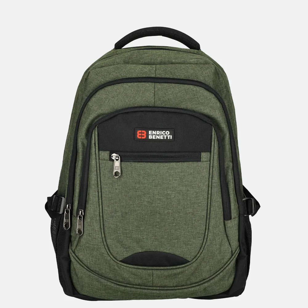 Enrico Benetti Hamburg laptoprugzak 17 inch olijf bij Duifhuizen