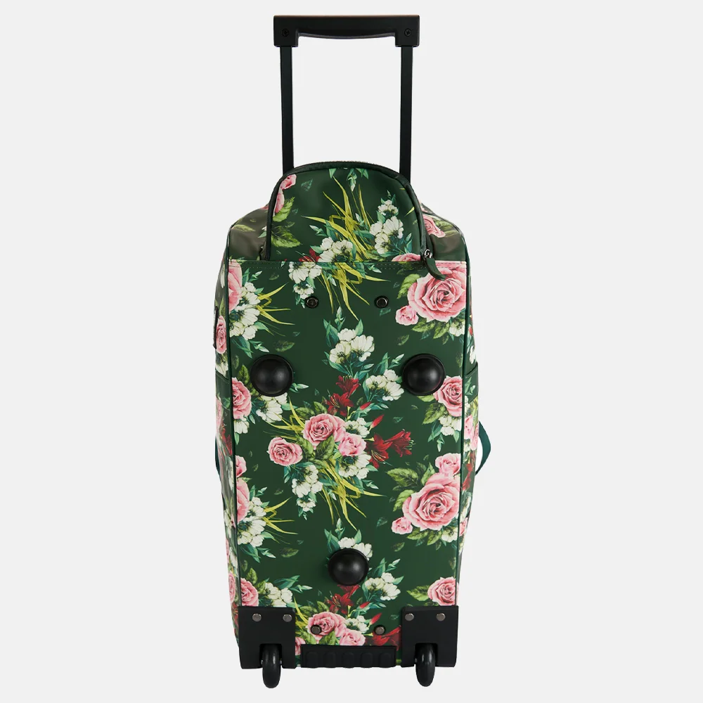 New Rebels Flora duffle reistas op wielen dark green bij Duifhuizen