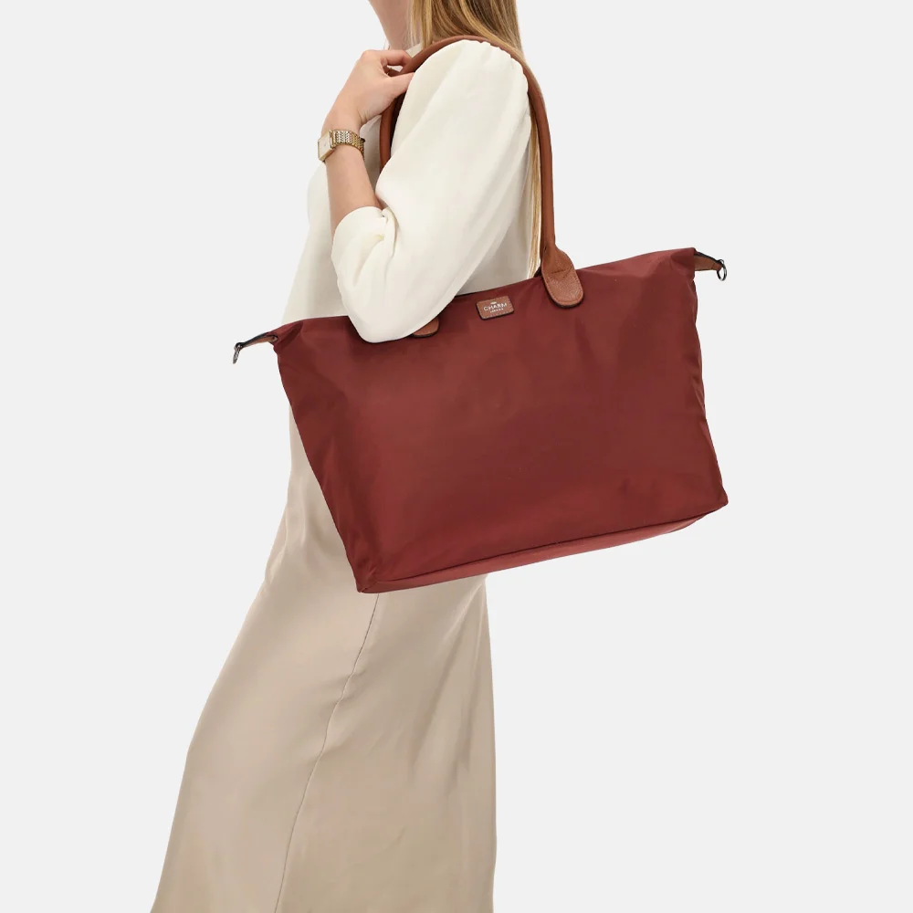 Charm London Buckingham shopper met 15.6 inch laptopvak L bordeaux bij Duifhuizen