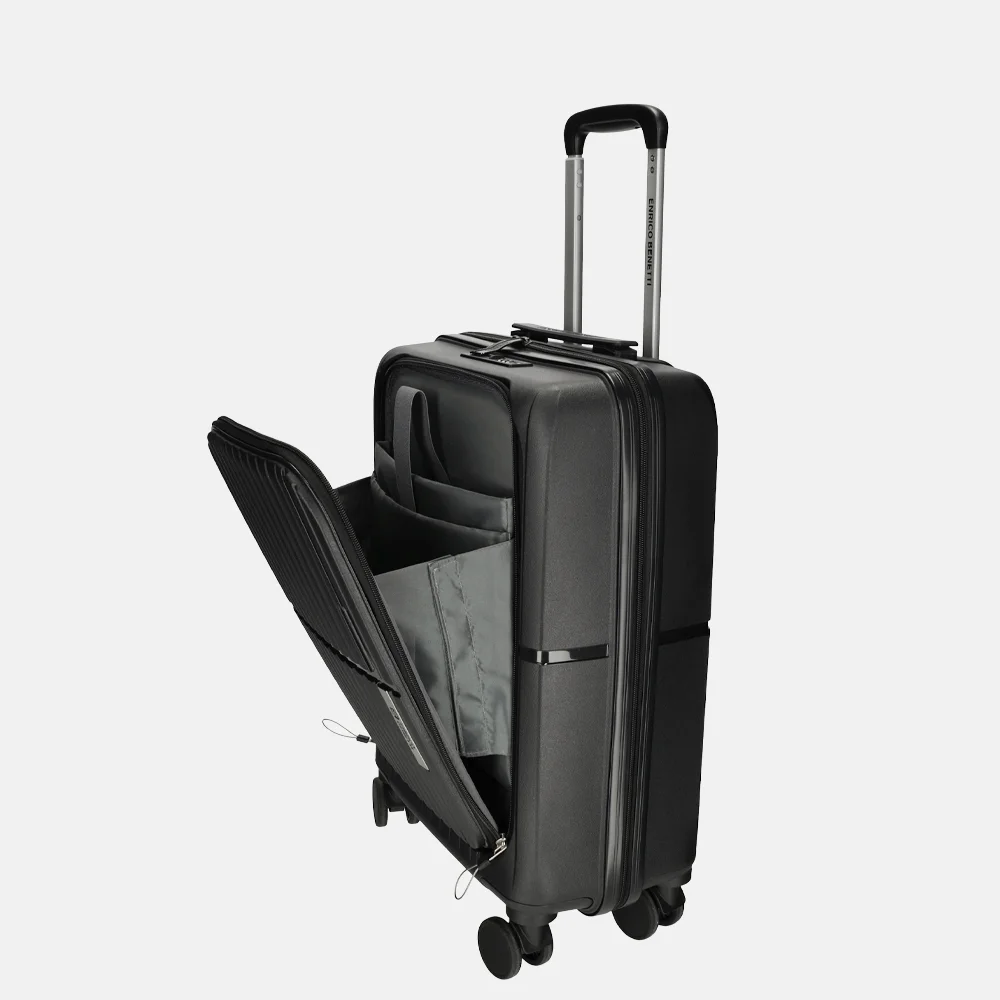Enrico Benetti handbagage koffer 55 cm zwart bij Duifhuizen