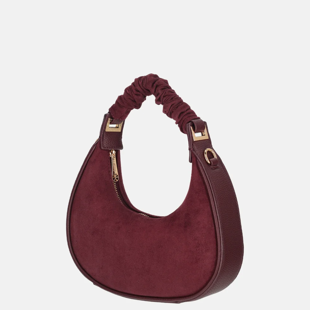 Firenze Suedine handtas burgundy bij Duifhuizen