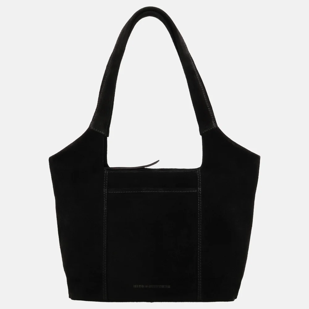 Hide & Stitches Brazos shopper M suede zwart