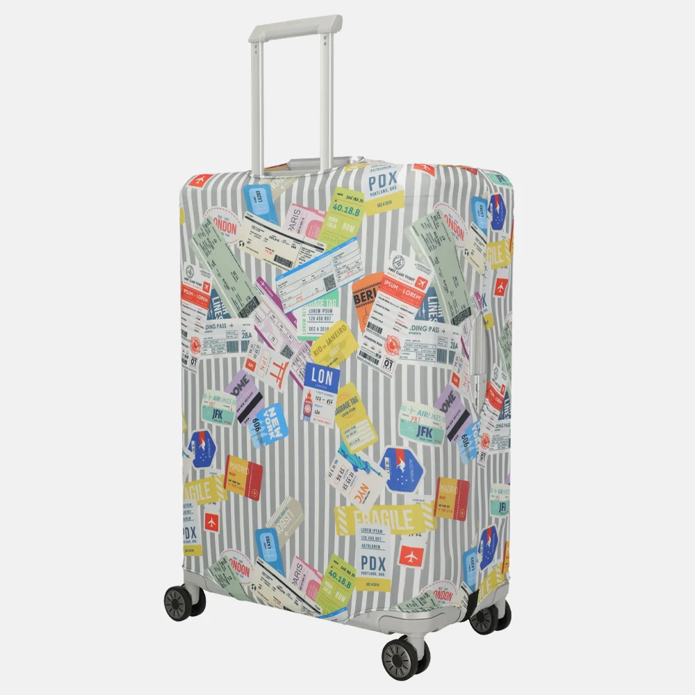 Travelite kofferhoes L blue white bij Duifhuizen