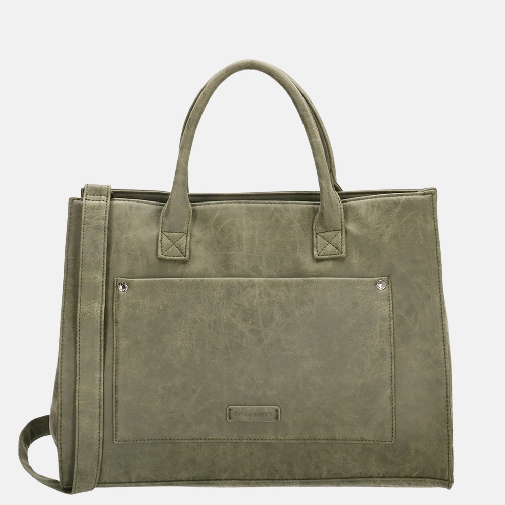 Enrico Benetti Bobbi handtas 14 inch olive bij Duifhuizen