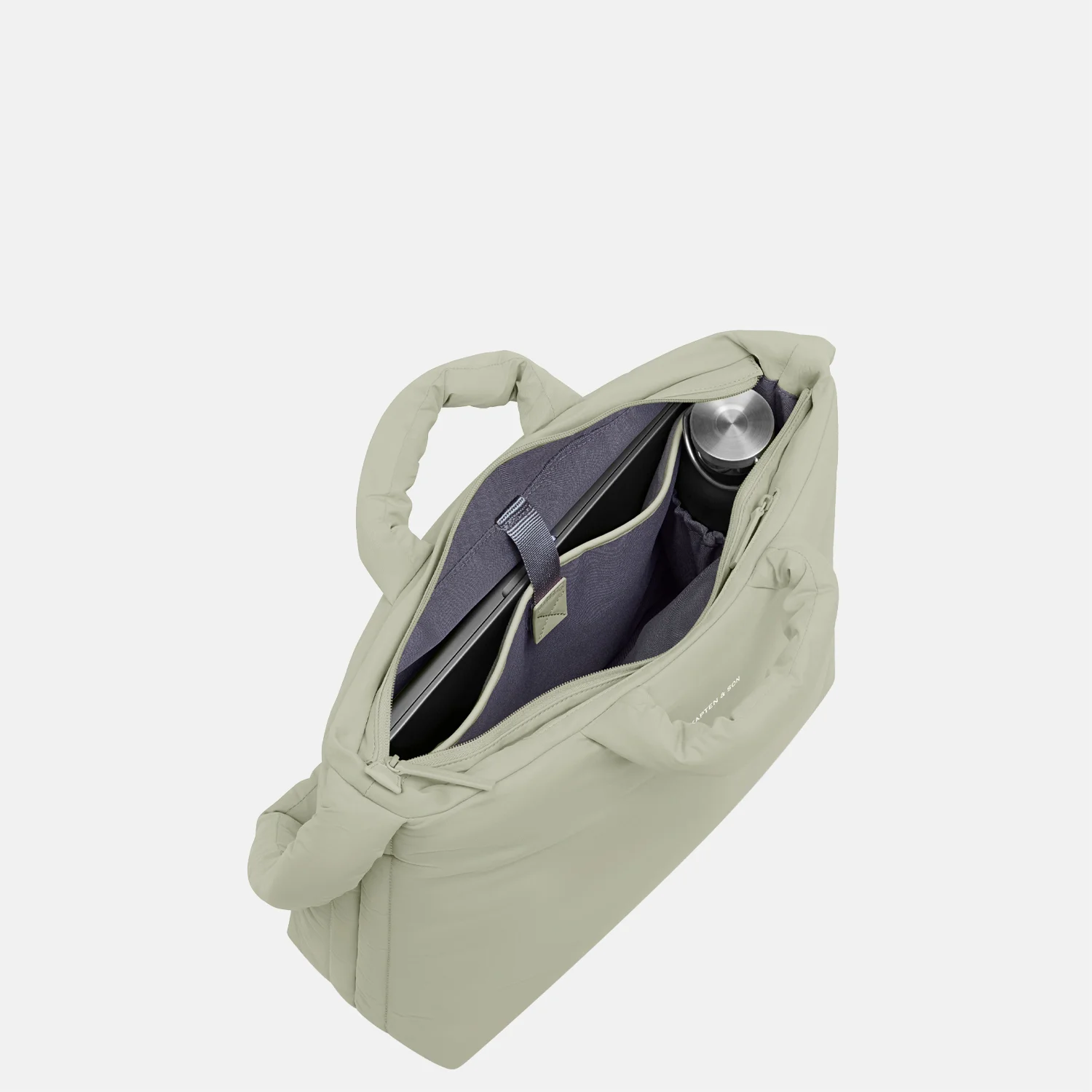 Kapten & Son Skara Cloud Pro shopper 16 inch soft khaki bij Duifhuizen
