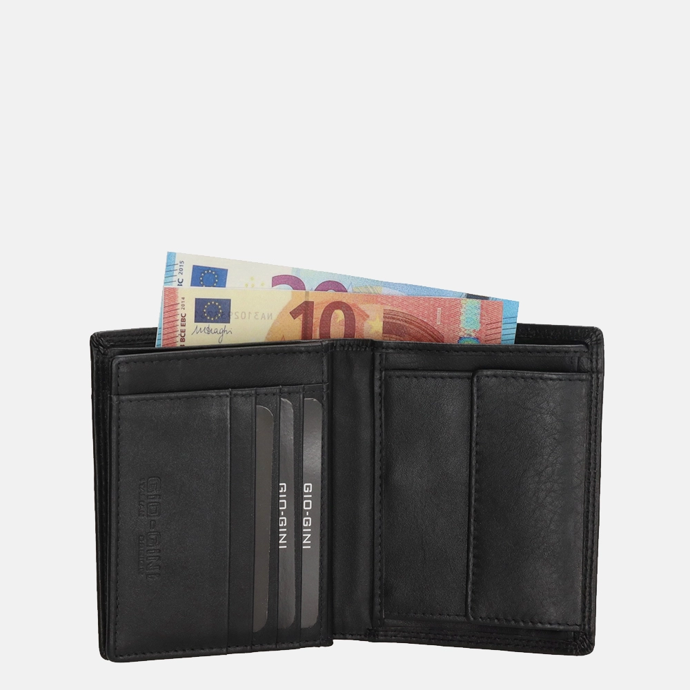 Gio Gini billfold black bij Duifhuizen