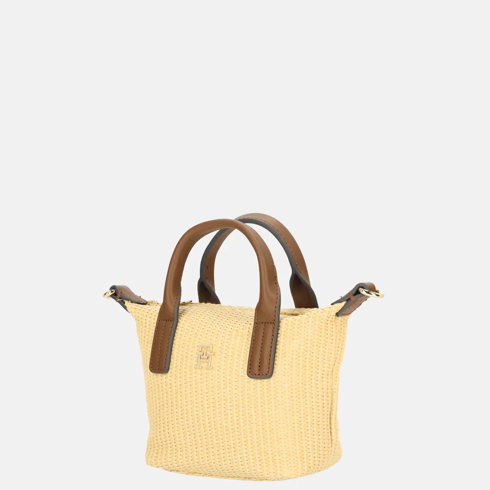 Tommy Hilfiger Popette tote handtas micro natural raffia bij Duifhuizen