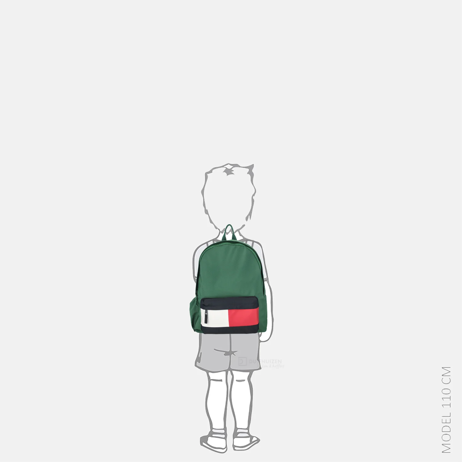 Tommy Hilfiger Essential flag kinderrugzak rural green bij Duifhuizen