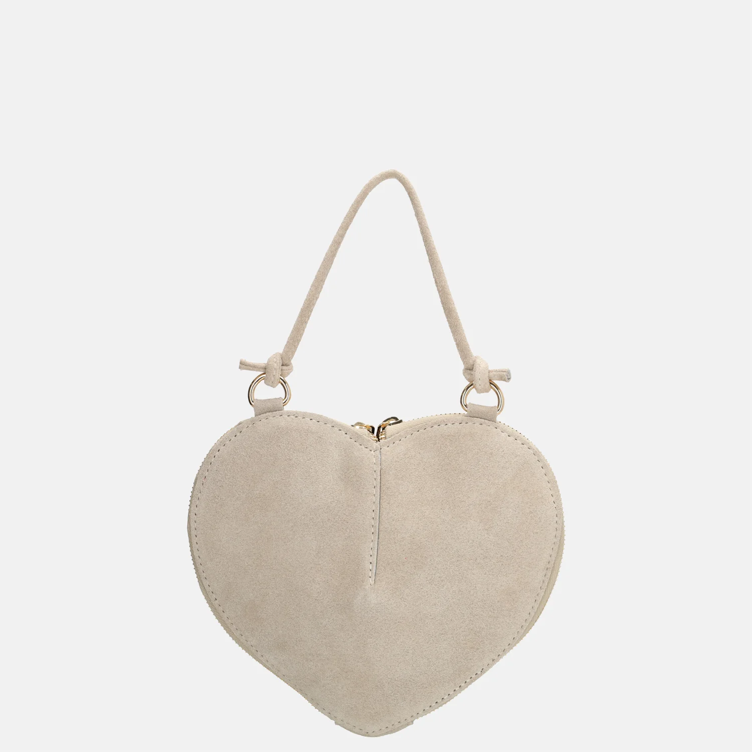 Charm London clutch suede beige bij Duifhuizen