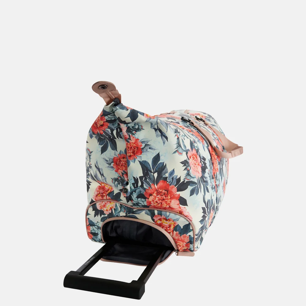 New Rebels Flora duffle reistas op wielen white bij Duifhuizen