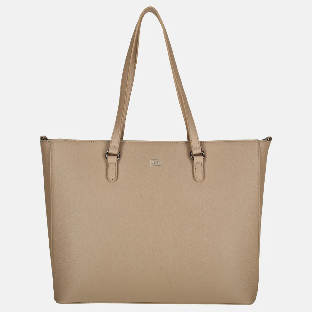 Duifhuizen Saffiano shopper L taupe bij Duifhuizen