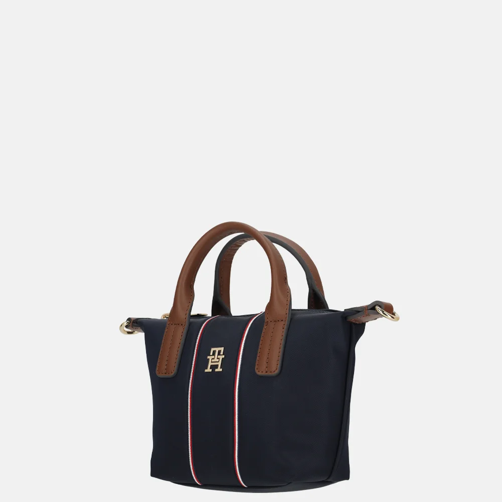 Tommy Hilfiger Popette micro tote handtas space blue corp bij Duifhuizen