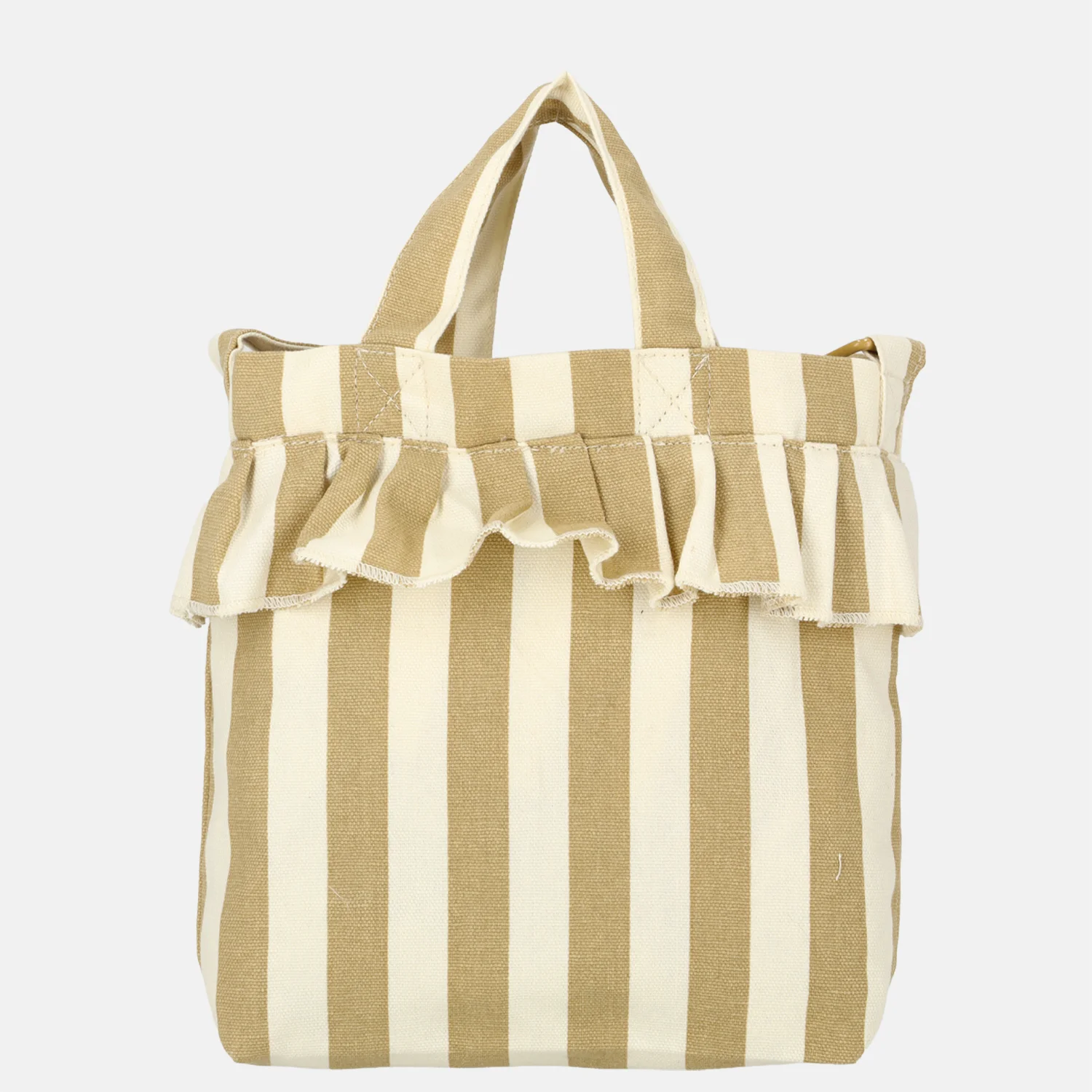 Wildride Ruffle handtas mini beige stripe bij Duifhuizen