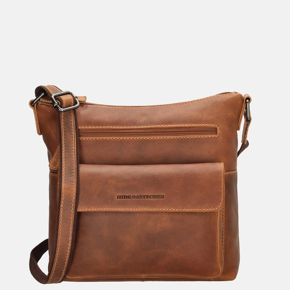 Hide & Stitches Japura schoudertas M cognac