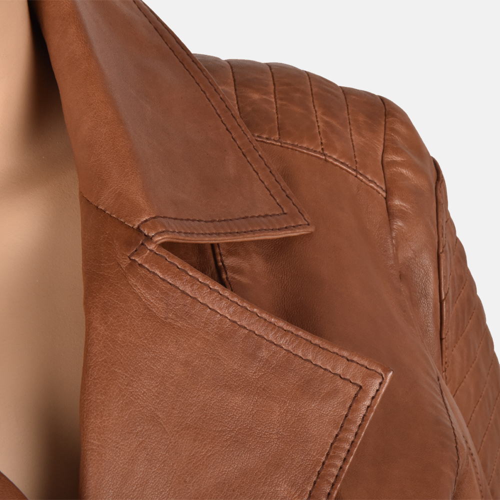 Dekkers Ledermode Lora dames jack cognac bij Duifhuizen