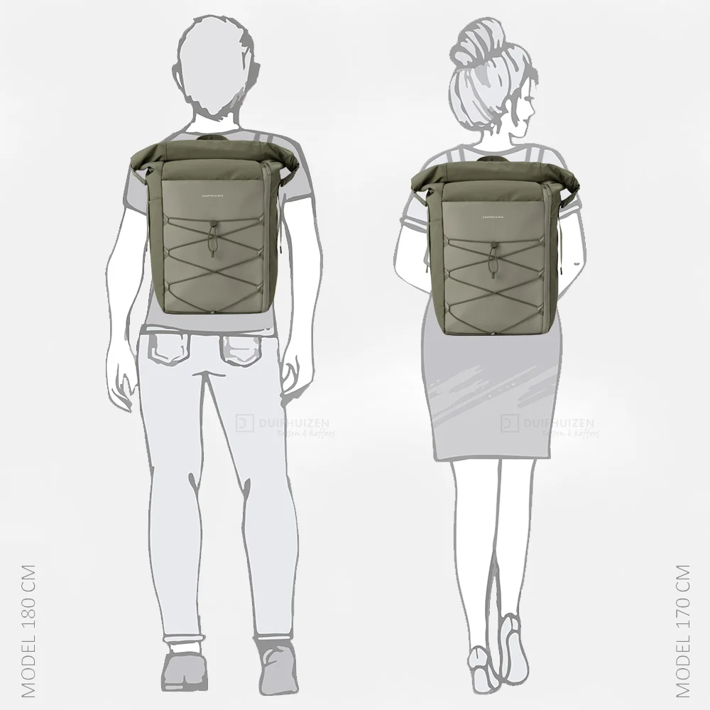 Kapten & Son Yoho rugzak 16 inch forest green bij Duifhuizen