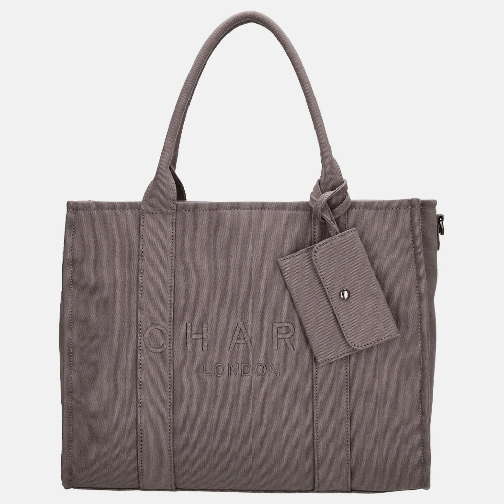 Charm London shopper/laptoptas 15 inch grijs bij Duifhuizen