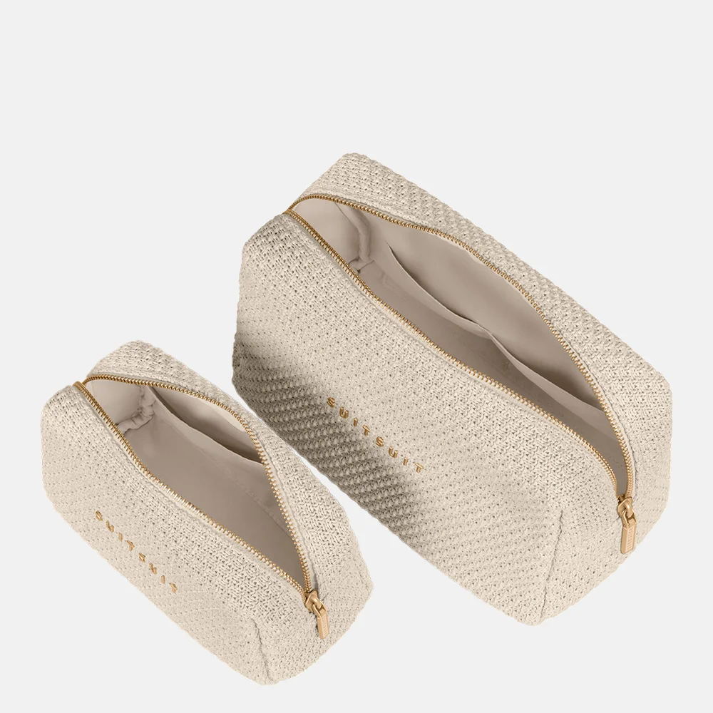 Suitsuit Fab seventies toilettas/beauty set natural straw bij Duifhuizen