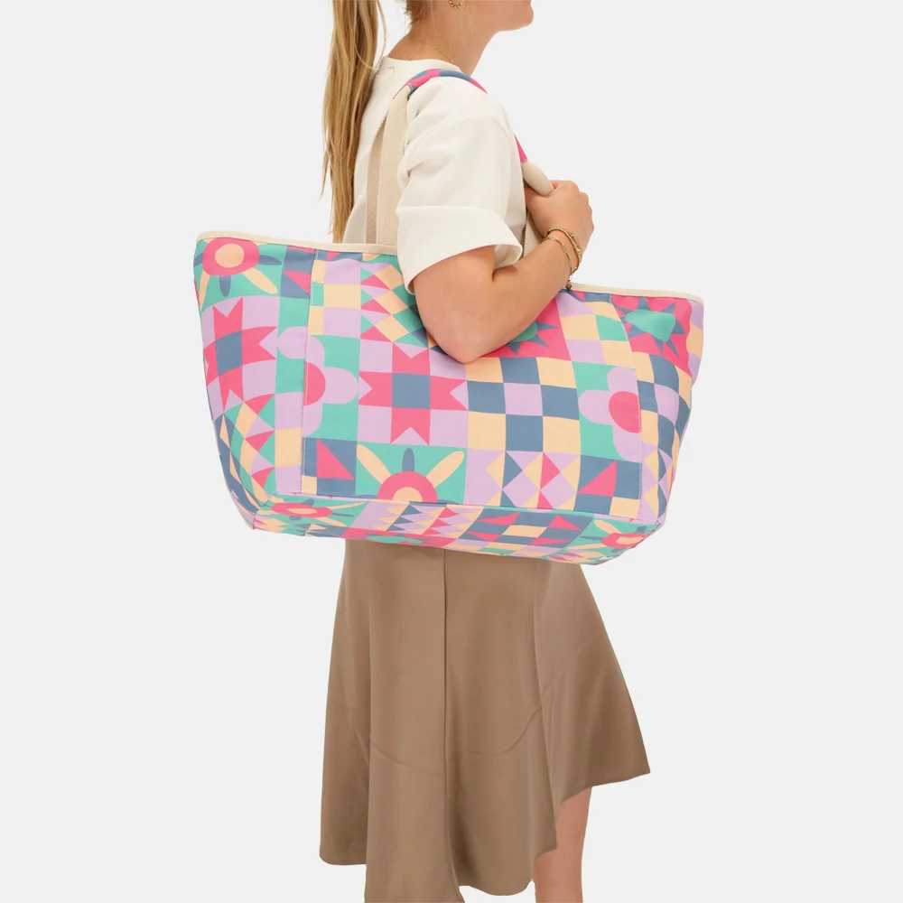 Zebra Trends strandtas multi geoprint bij Duifhuizen