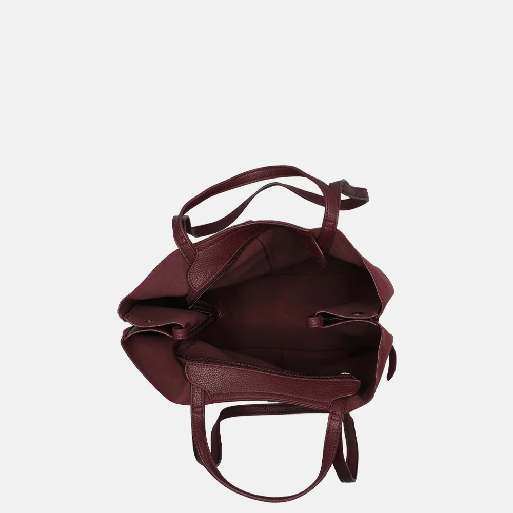 Firenze Suedine shopper L burgundy bij Duifhuizen