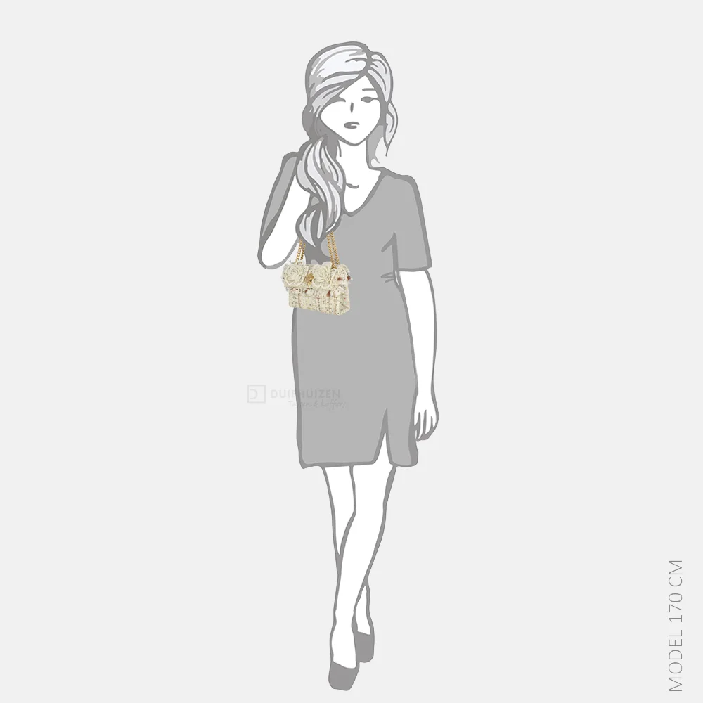 Kurt Geiger tweed mini Kensington schoudertas flower bone bij Duifhuizen