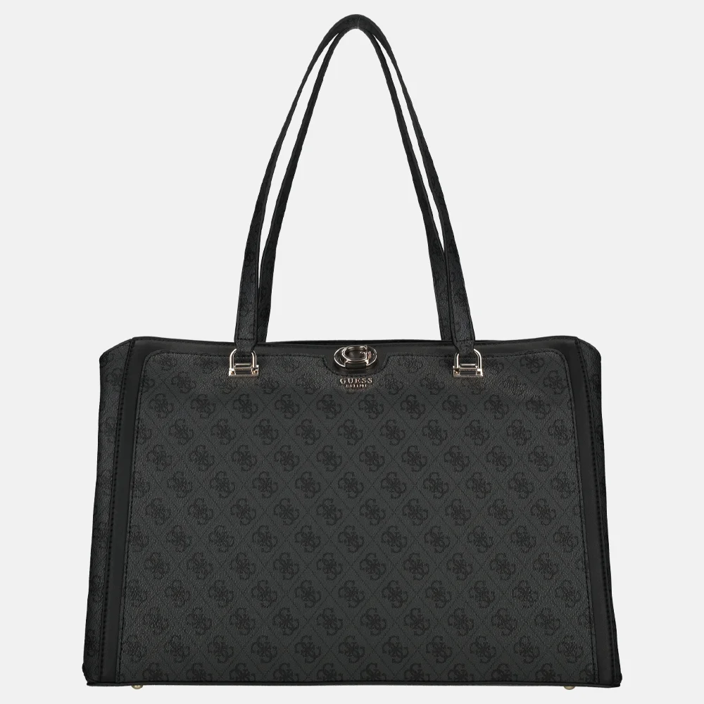 Guess Orlina travel tote shopper coal logo bij Duifhuizen