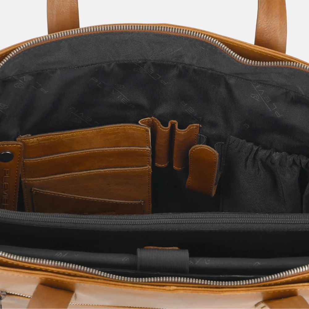 Plevier Livingston shopper 17 inch cognac bij Duifhuizen