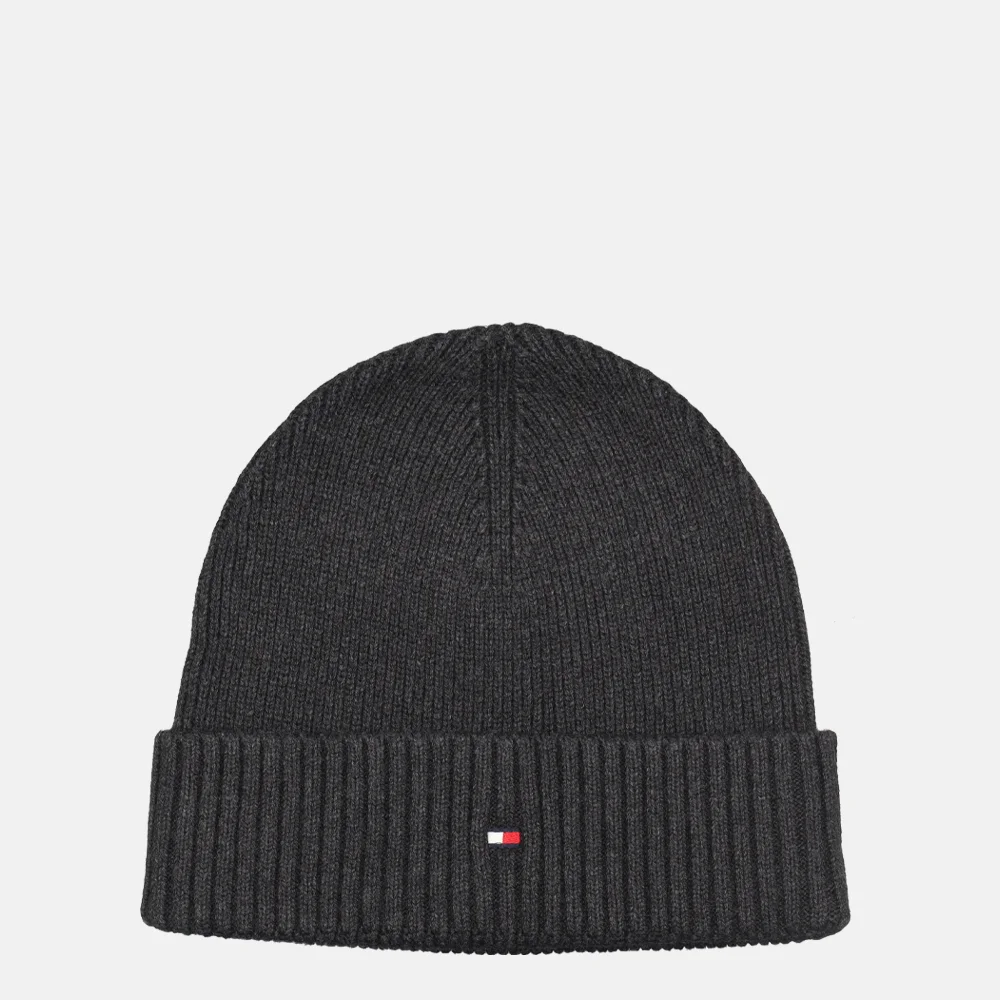 Tommy Hilfiger  Flag Pima Cotton Beanie muts charcoal gray