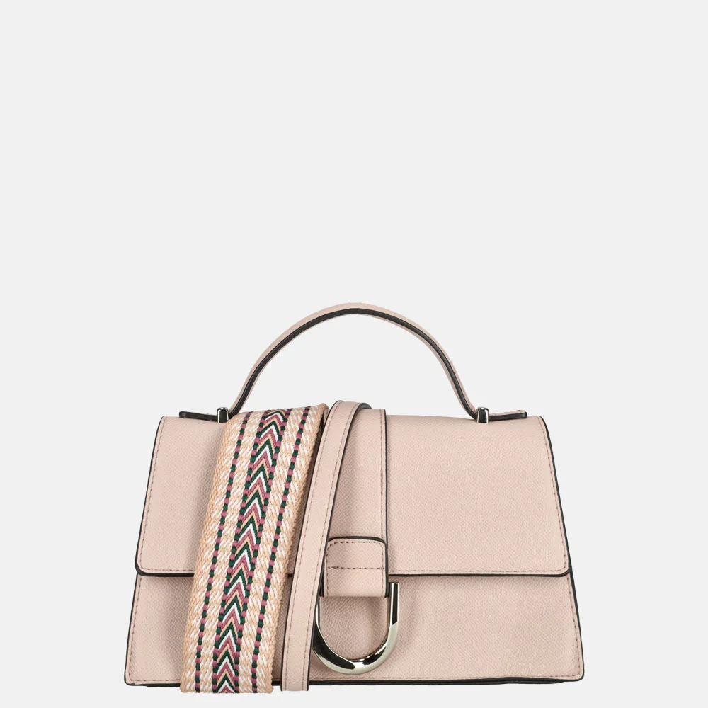 Flora & Co Saffiano crossbody tas rose bij Duifhuizen