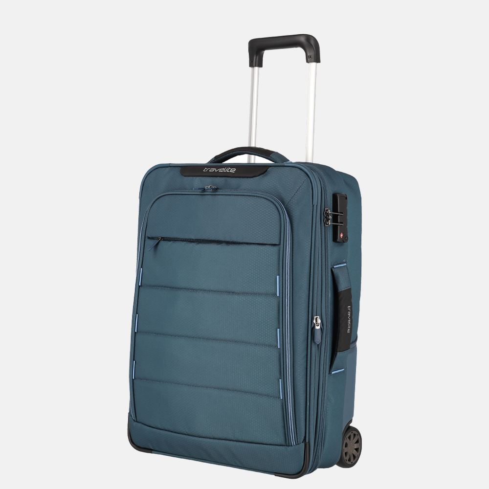 Travelite Upright koffer 55 cm blue bij Duifhuizen