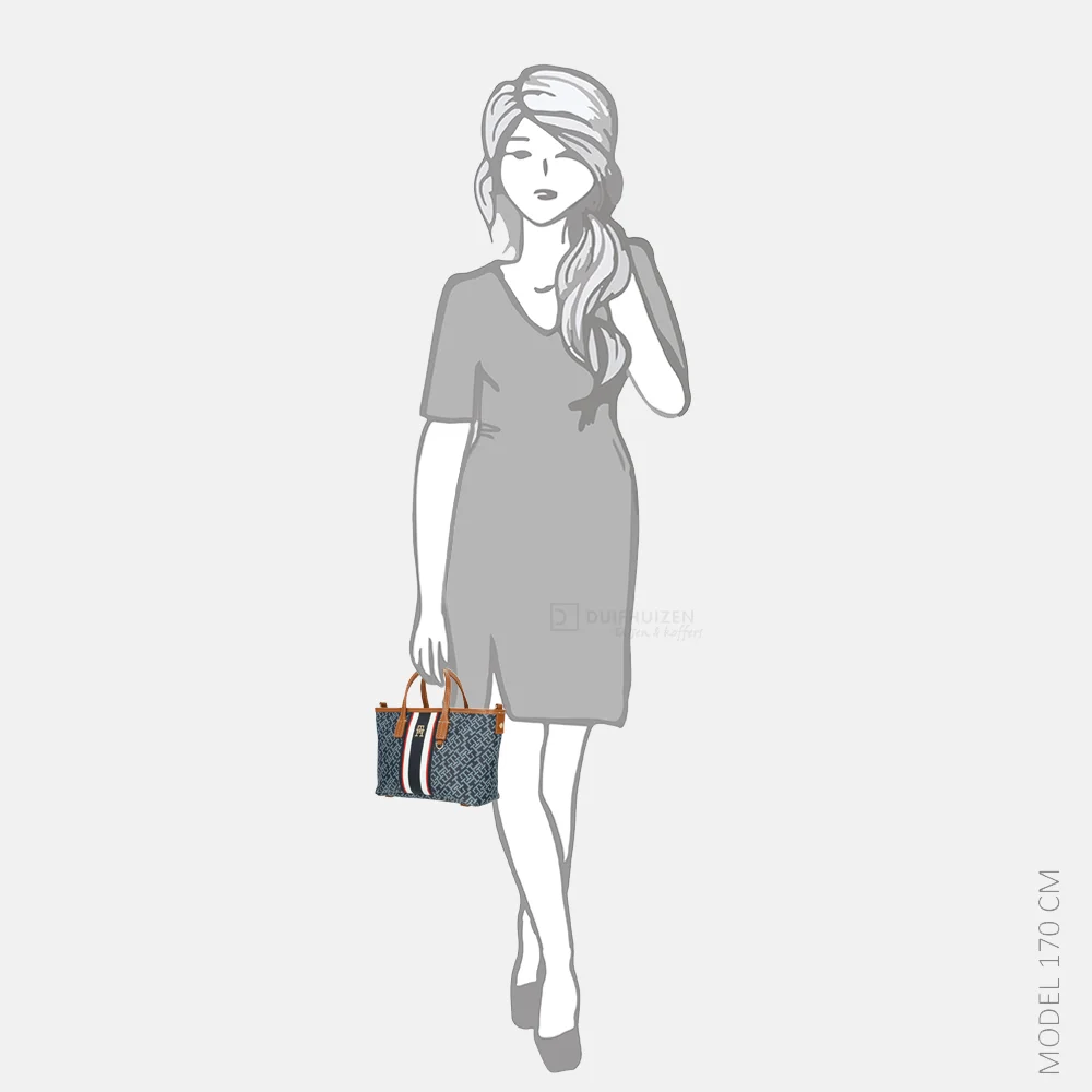 Tommy Hilfiger Monoplay mini shopper stripe blue mix bij Duifhuizen