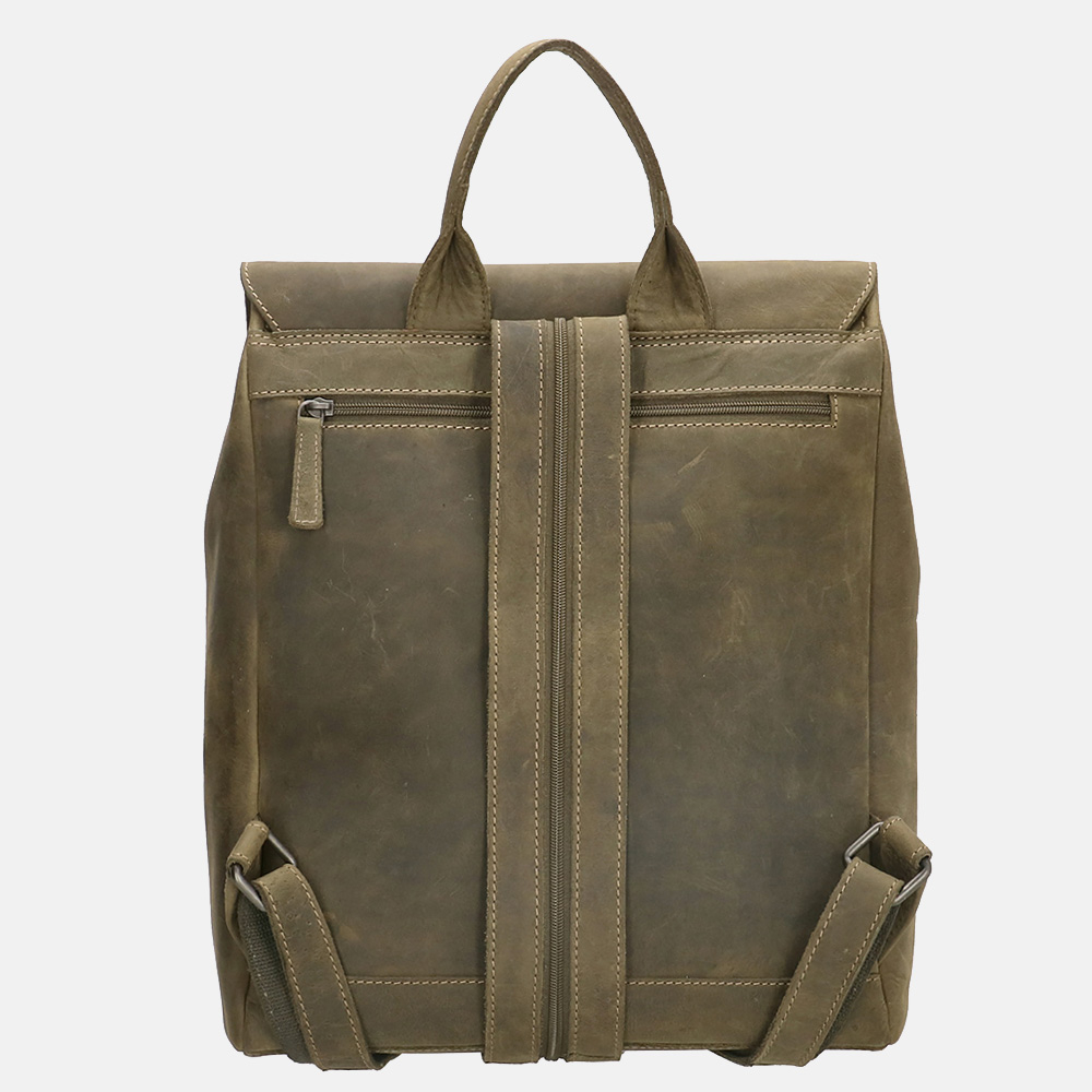 Hide & Stitches Idaho rugzak 13.3 inch olive green bij Duifhuizen