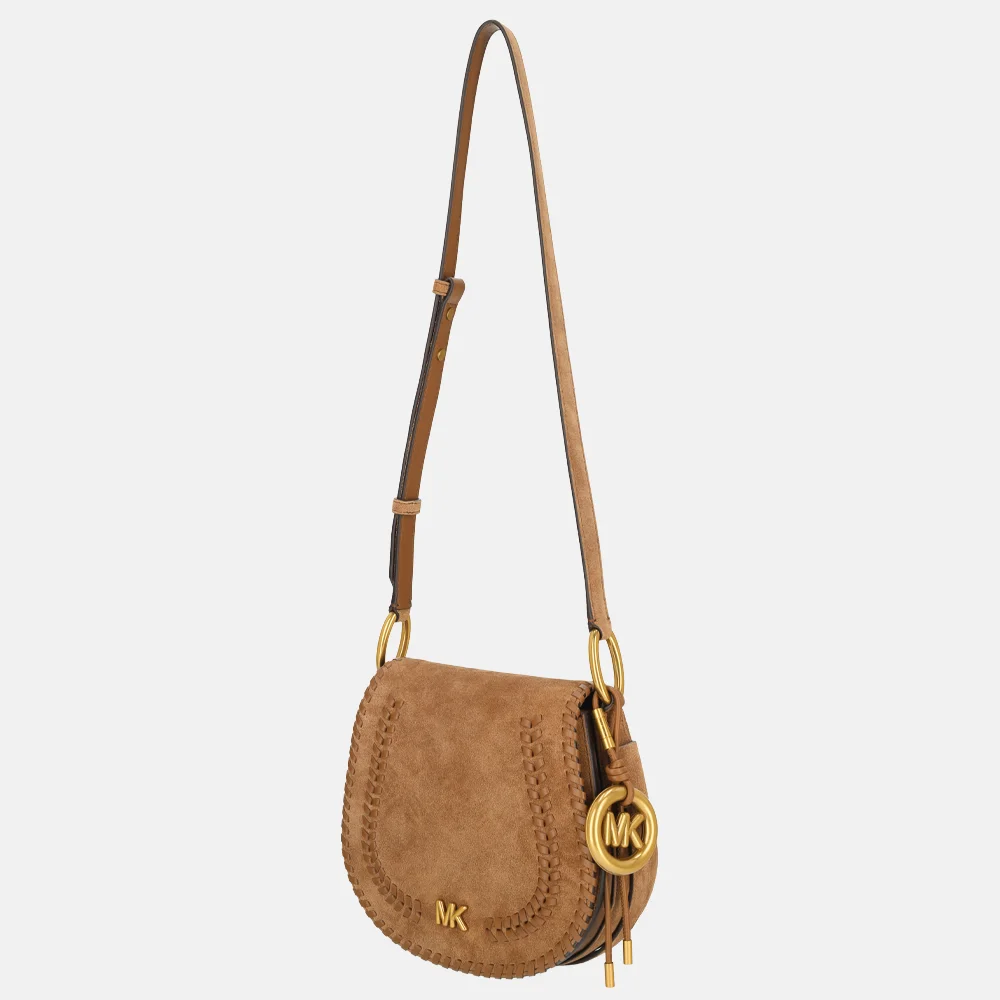 Michael Kors Josie saddlebag flap crossbody tas M luggage bij Duifhuizen